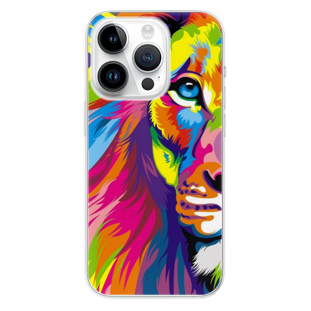 Silikonové odolné pouzdro iSaprio Rainbow Lion na mobil Apple iPhone 15 Pro (Odolný silikonový kryt, obal, pouzdro iSaprio Rainbow Lion na mobilní telefon Apple iPhone 15 Pro)