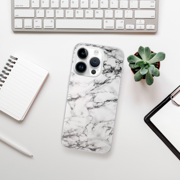 Silikonové pouzdro iSaprio - Apple iPhone 15 Pro - White Marble 01