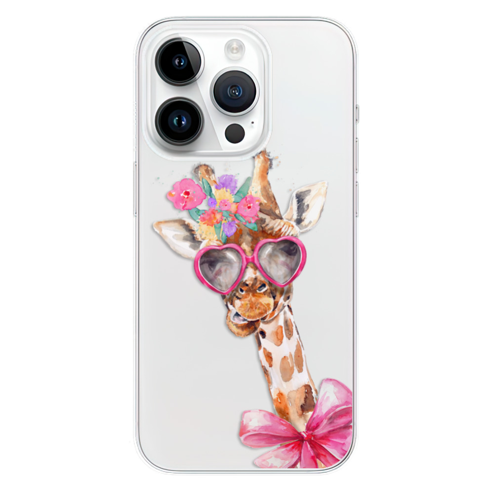 Silikonové odolné pouzdro iSaprio Lady Giraffe na mobil Apple iPhone 15 Pro (Odolný silikonový kryt, obal, pouzdro iSaprio Lady Giraffe na mobilní telefon Apple iPhone 15 Pro)