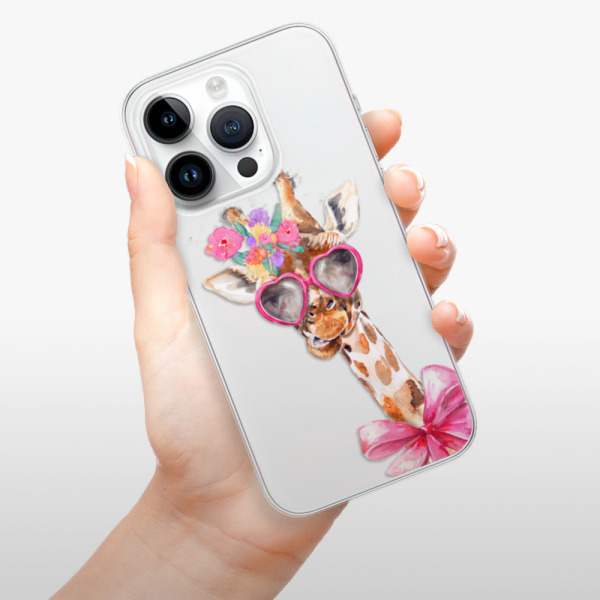 Silikonové pouzdro iSaprio - Apple iPhone 15 Pro - Lady Giraffe