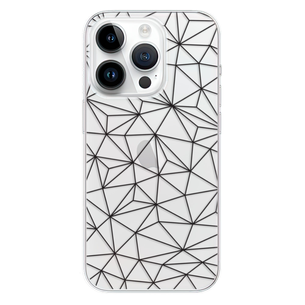 Odolné silikonové pouzdro iSaprio - Abstract Triangles 03 - black - iPhone 15 Pro