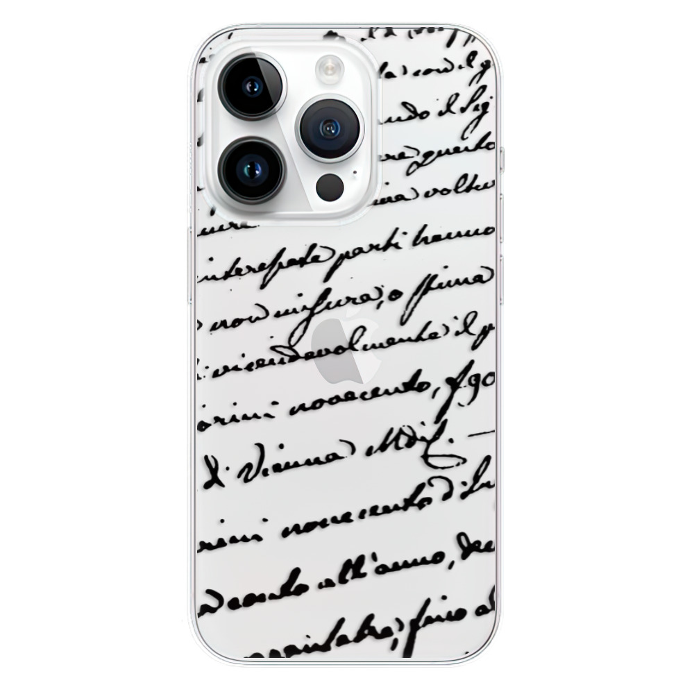 Odolné silikonové pouzdro iSaprio - Handwriting 01 - black - iPhone 15 Pro