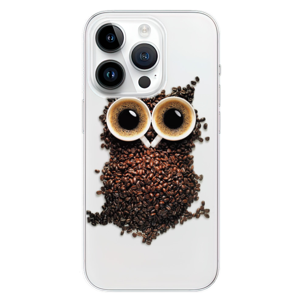 Silikonové odolné pouzdro iSaprio Owl And Coffee na mobil Apple iPhone 15 Pro (Odolný silikonový kryt, obal, pouzdro iSaprio Owl And Coffee na mobilní telefon Apple iPhone 15 Pro)
