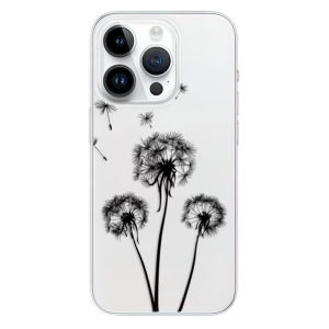Silikonové pouzdro iSaprio - Apple iPhone 15 Pro - Three Dandelions black
