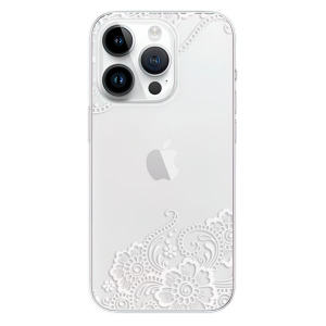 Silikonové pouzdro iSaprio - Apple iPhone 15 Pro - White Lace 02