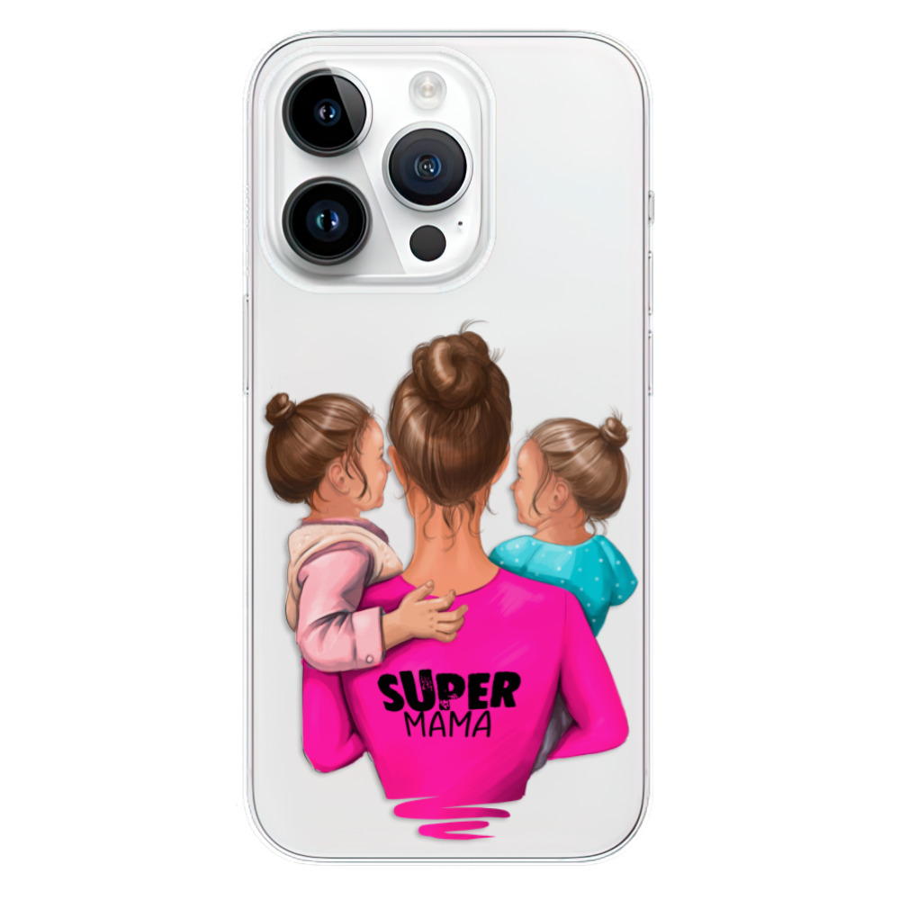 Silikonové odolné pouzdro iSaprio Super Mama - Two Girls na mobil Apple iPhone 15 Pro (Odolný silikonový kryt, obal, pouzdro iSaprio Super Mama - Two Girls na mobilní telefon Apple iPhone 15 Pro)