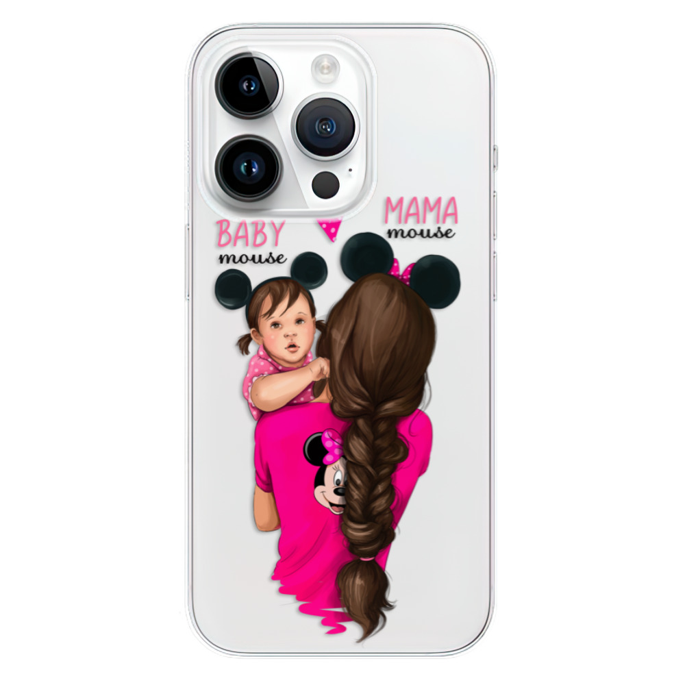Silikonové odolné pouzdro iSaprio Mama Mouse Brunette and Girl na mobil Apple iPhone 15 Pro (Odolný silikonový kryt, obal, pouzdro iSaprio Mama Mouse Brunette and Girl na mobilní telefon Apple iPhone 15 Pro)