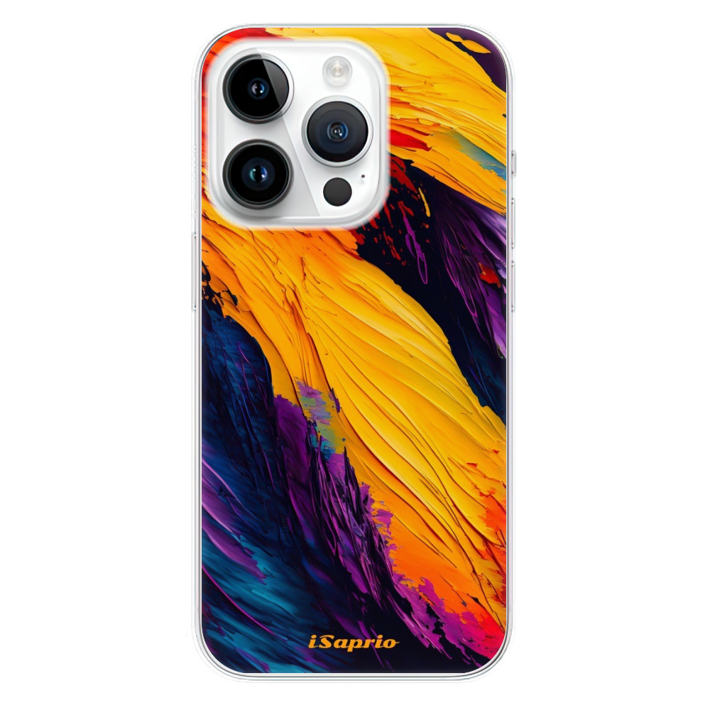 Odolné silikonové pouzdro iSaprio - Orange Paint - iPhone 15 Pro