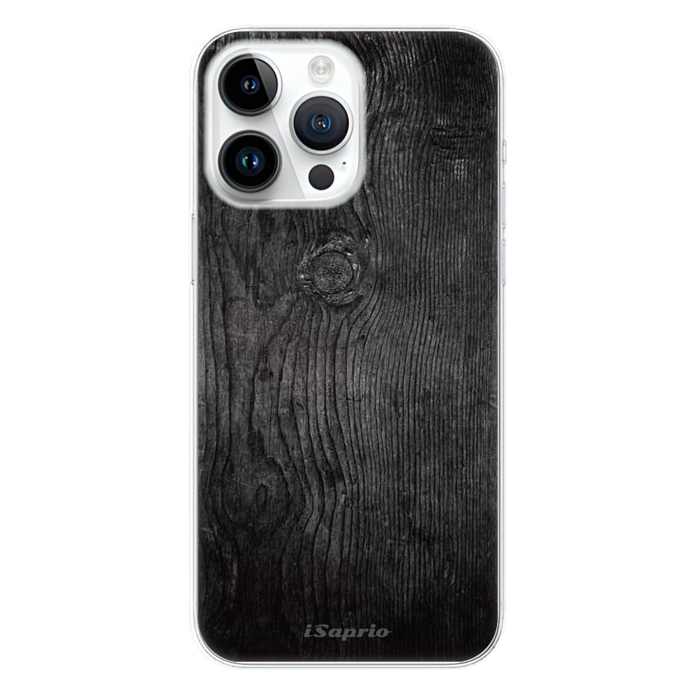 Silikonové odolné pouzdro iSaprio Black Wood 13 na mobil Apple iPhone 15 Pro Max (Odolný silikonový kryt, obal, pouzdro iSaprio Black Wood 13 na mobilní telefon Apple iPhone 15 Pro Max)