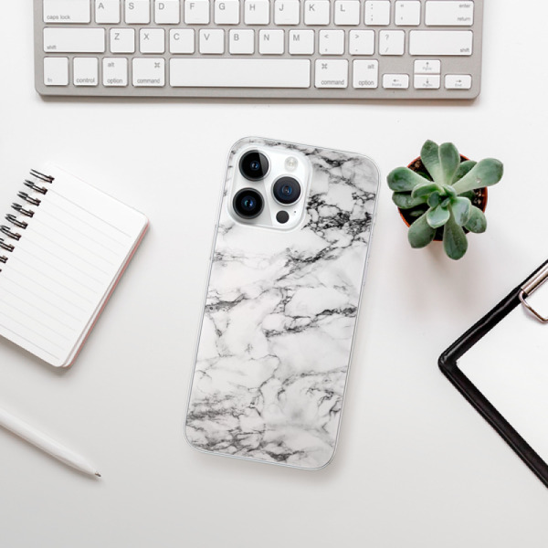 Silikonové pouzdro iSaprio - Apple iPhone 15 Pro Max - White Marble 01