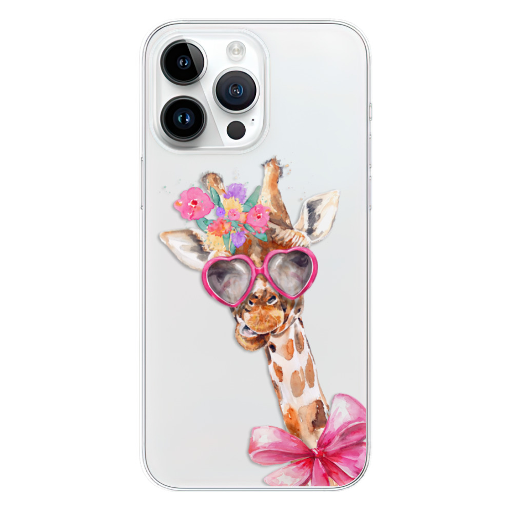 Silikonové odolné pouzdro iSaprio Lady Giraffe na mobil Apple iPhone 15 Pro Max (Odolný silikonový kryt, obal, pouzdro iSaprio Lady Giraffe na mobilní telefon Apple iPhone 15 Pro Max)