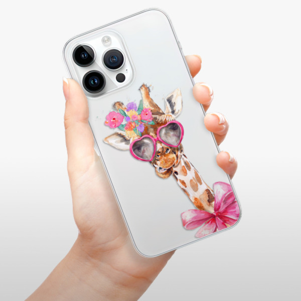 Silikonové pouzdro iSaprio - Apple iPhone 15 Pro Max - Lady Giraffe