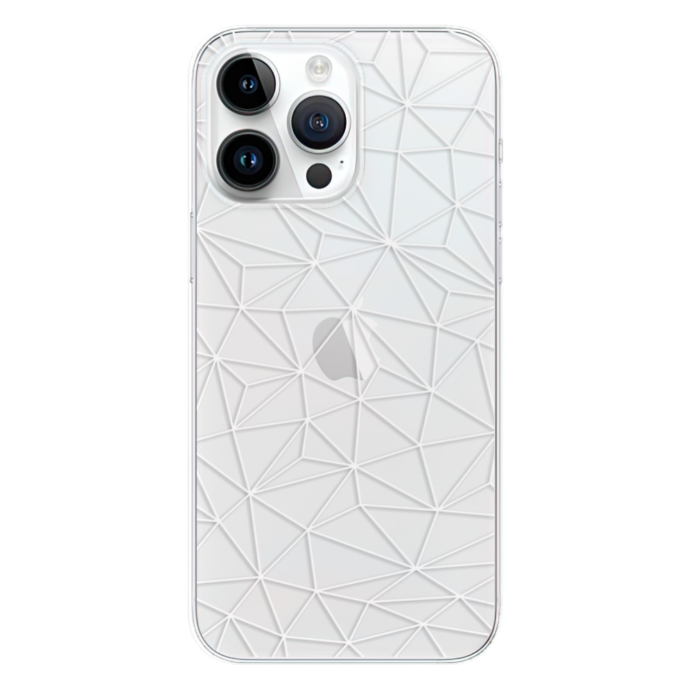 Odolné silikonové pouzdro iSaprio - Abstract Triangles 03 - white - iPhone 15 Pro Max
