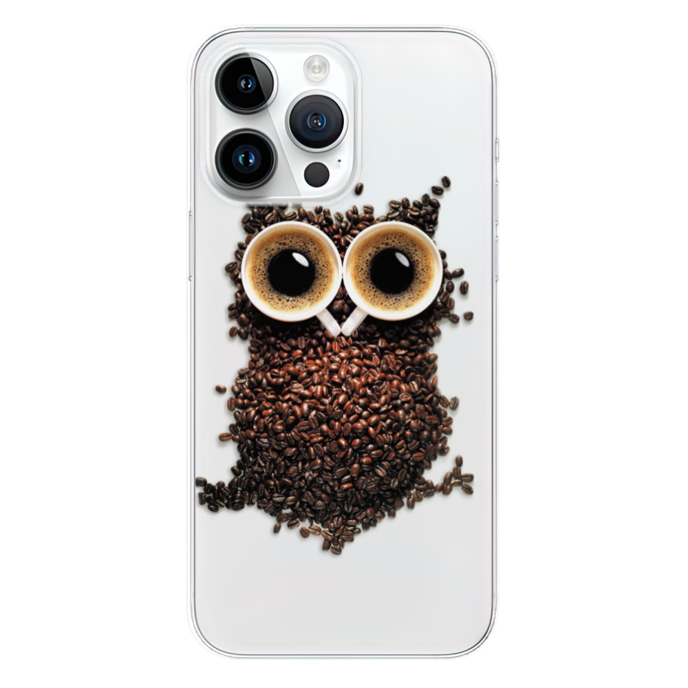 Silikonové odolné pouzdro iSaprio Owl And Coffee na mobil Apple iPhone 15 Pro Max (Odolný silikonový kryt, obal, pouzdro iSaprio Owl And Coffee na mobilní telefon Apple iPhone 15 Pro Max)