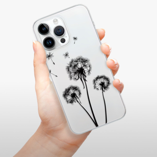Silikonové pouzdro iSaprio - Apple iPhone 15 Pro Max - Three Dandelions black