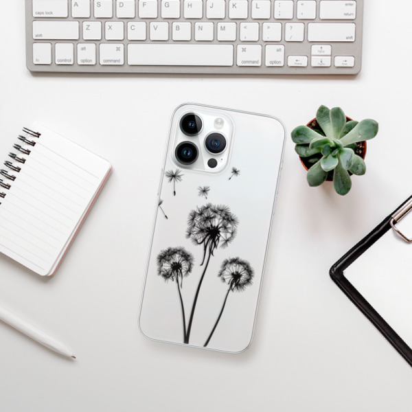Silikonové pouzdro iSaprio - Apple iPhone 15 Pro Max - Three Dandelions black