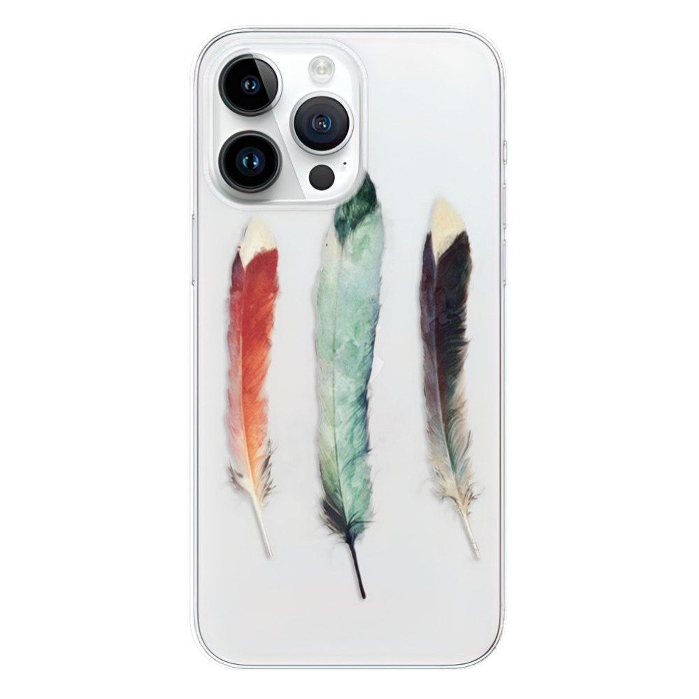 Odolné silikonové pouzdro iSaprio - Three Feathers - iPhone 15 Pro Max