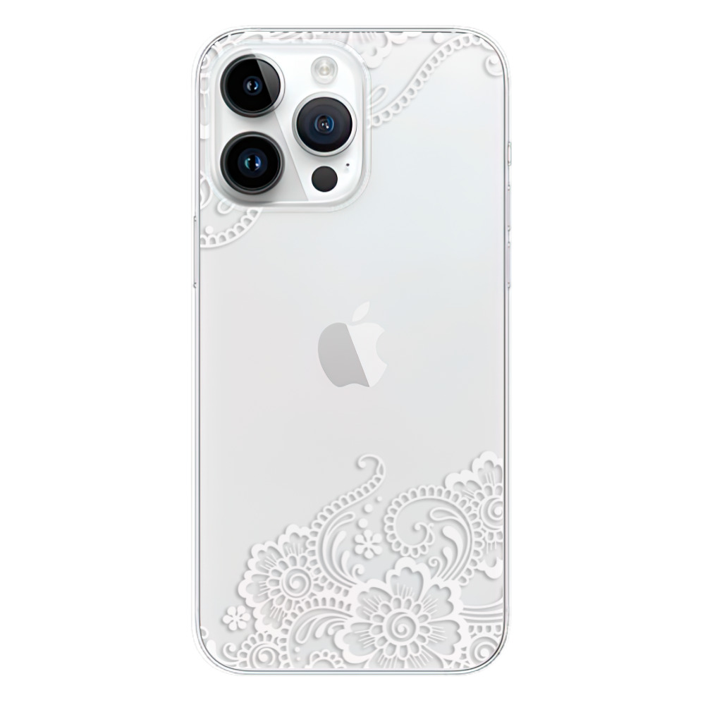 Silikonové odolné pouzdro iSaprio White Lace 02 na mobil Apple iPhone 15 Pro Max (Odolný silikonový kryt, obal, pouzdro iSaprio White Lace 02 na mobilní telefon Apple iPhone 15 Pro Max)