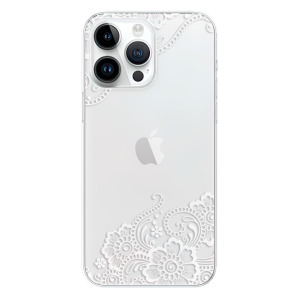 Silikonové pouzdro iSaprio - Apple iPhone 15 Pro Max - White Lace 02