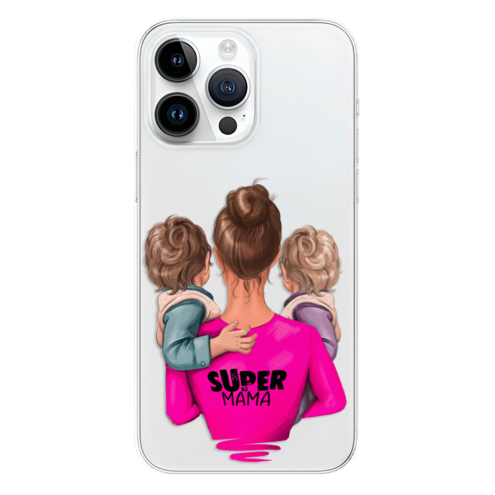 Odolné silikonové pouzdro iSaprio - Super Mama - Two Boys - iPhone 15 Pro Max