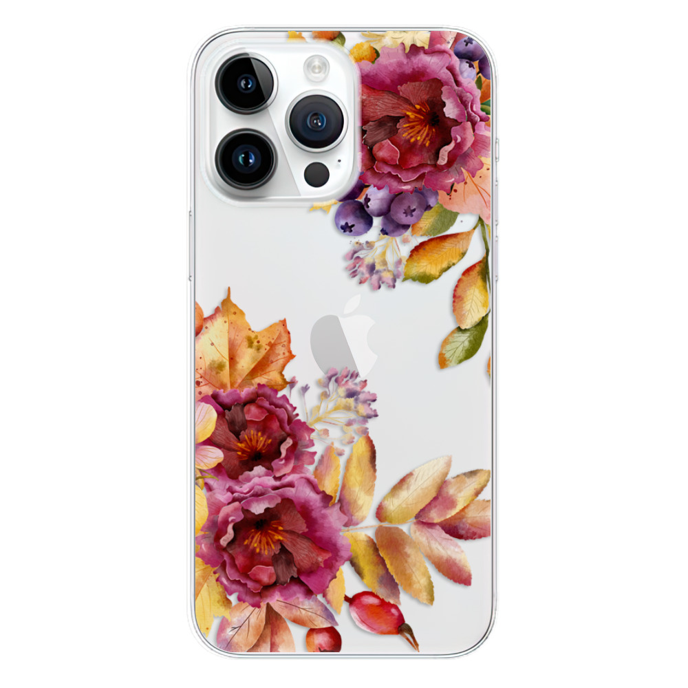 Silikonové odolné pouzdro iSaprio Fall Flowers na mobil Apple iPhone 15 Pro Max (Odolný silikonový kryt, obal, pouzdro iSaprio Fall Flowers na mobilní telefon Apple iPhone 15 Pro Max)