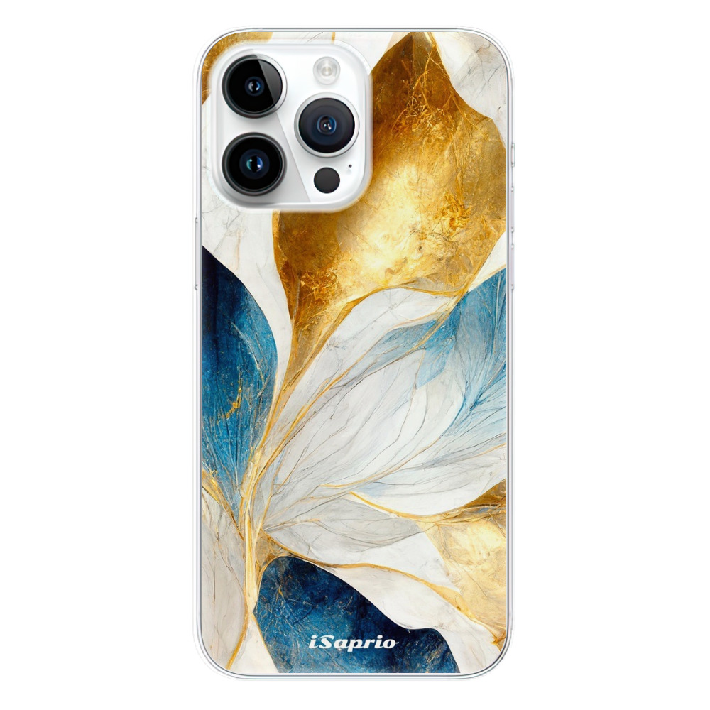 Odolné silikonové pouzdro iSaprio - Blue Leaves - iPhone 15 Pro Max