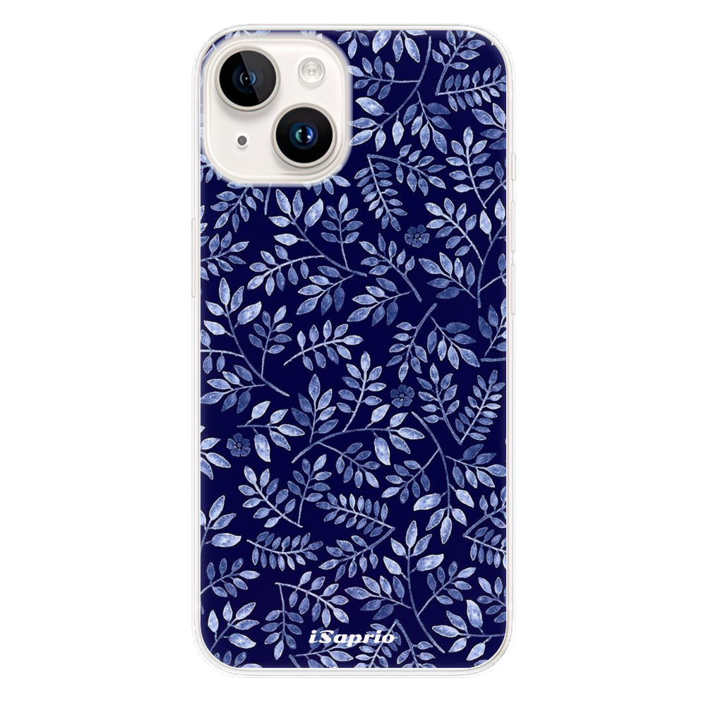 Silikonové odolné pouzdro iSaprio Blue Leaves 05 na mobil Apple iPhone 15 Plus (Odolný silikonový kryt, obal, pouzdro iSaprio Blue Leaves 05 na mobilní telefon Apple iPhone 15 Plus)