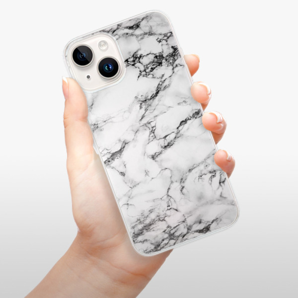 Silikonové pouzdro iSaprio - Apple iPhone 15 Plus - White Marble 01