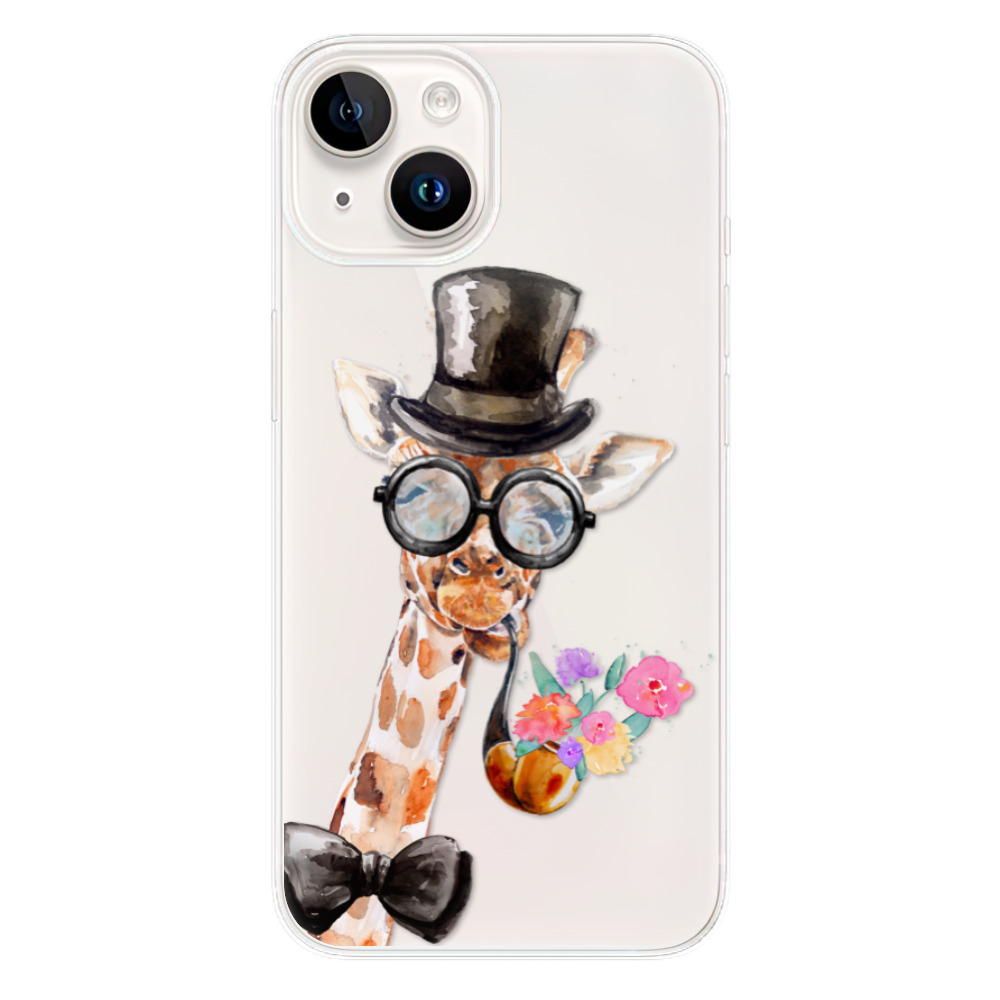 Odolné silikonové pouzdro iSaprio - Sir Giraffe - iPhone 15 Plus