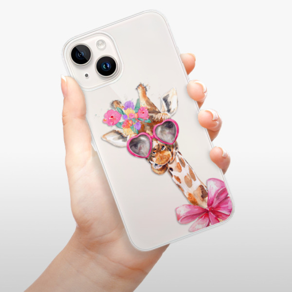 Silikonové pouzdro iSaprio - Apple iPhone 15 Plus - Lady Giraffe