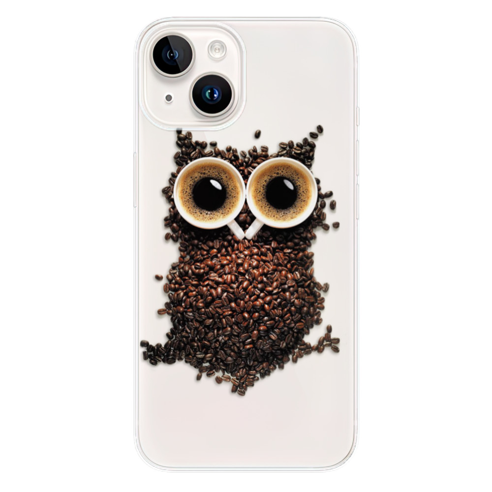 Silikonové odolné pouzdro iSaprio Owl And Coffee na mobil Apple iPhone 15 Plus (Odolný silikonový kryt, obal, pouzdro iSaprio Owl And Coffee na mobilní telefon Apple iPhone 15 Plus)
