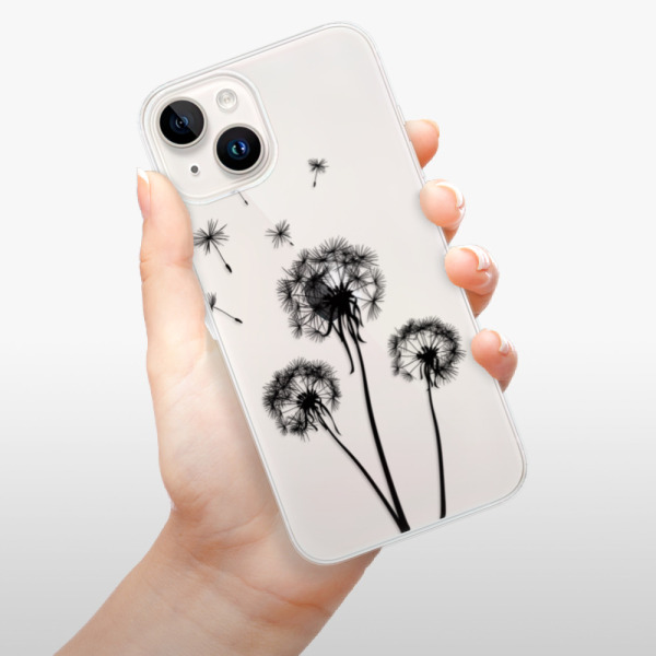 Silikonové pouzdro iSaprio - Apple iPhone 15 Plus - Three Dandelions black