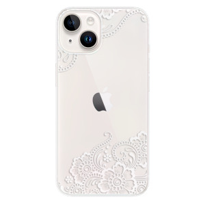 Silikonové pouzdro iSaprio - Apple iPhone 15 Plus - White Lace 02