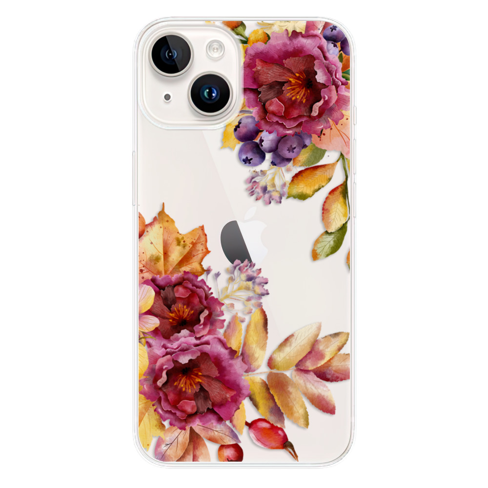 Silikonové odolné pouzdro iSaprio Fall Flowers na mobil Apple iPhone 15 Plus (Odolný silikonový kryt, obal, pouzdro iSaprio Fall Flowers na mobilní telefon Apple iPhone 15 Plus)