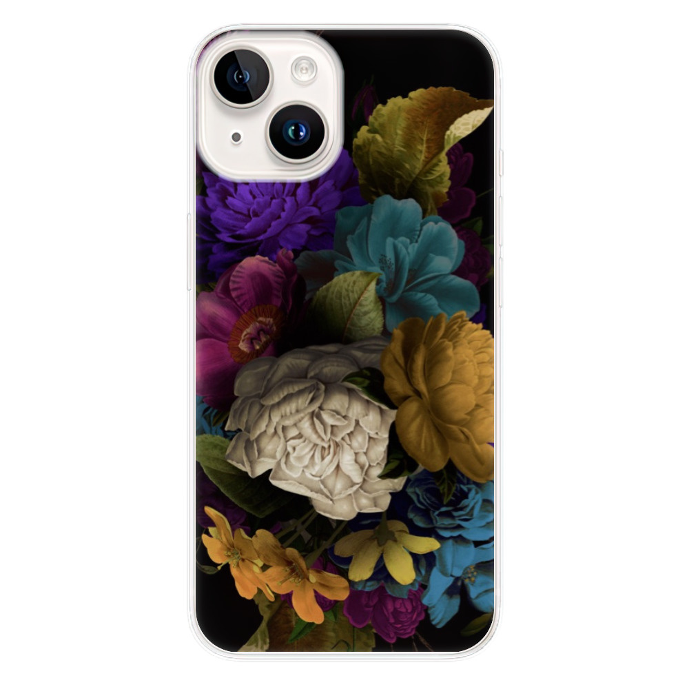 Odolné silikonové pouzdro iSaprio - Dark Flowers - iPhone 15 Plus