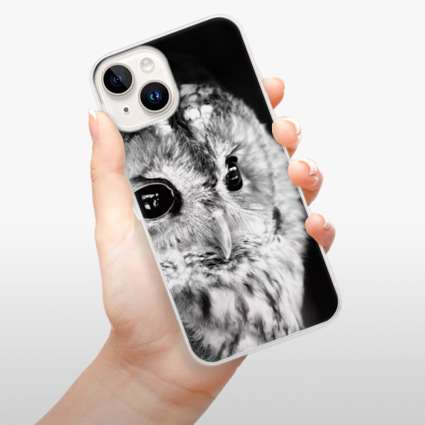 Silikonové pouzdro iSaprio - Apple iPhone 15 Plus - BW Owl