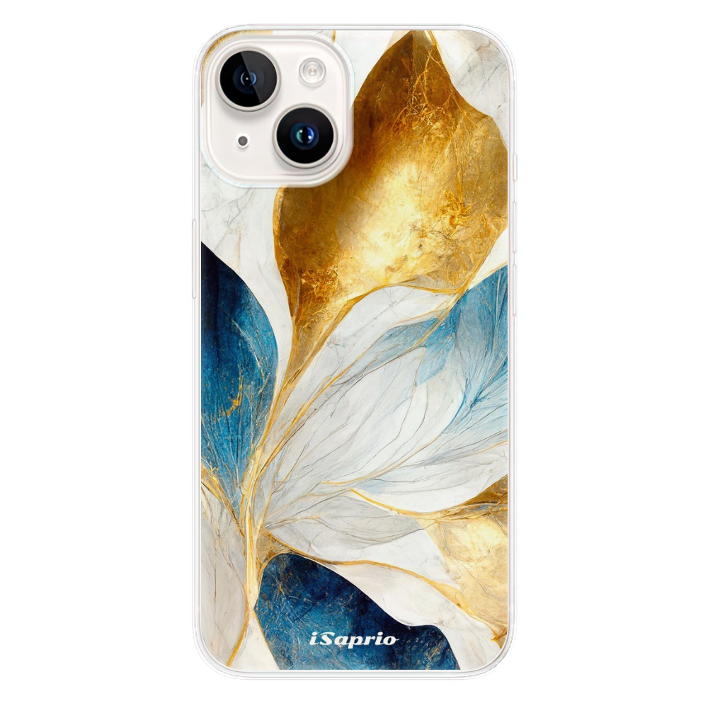 Odolné silikonové pouzdro iSaprio - Blue Leaves - iPhone 15 Plus
