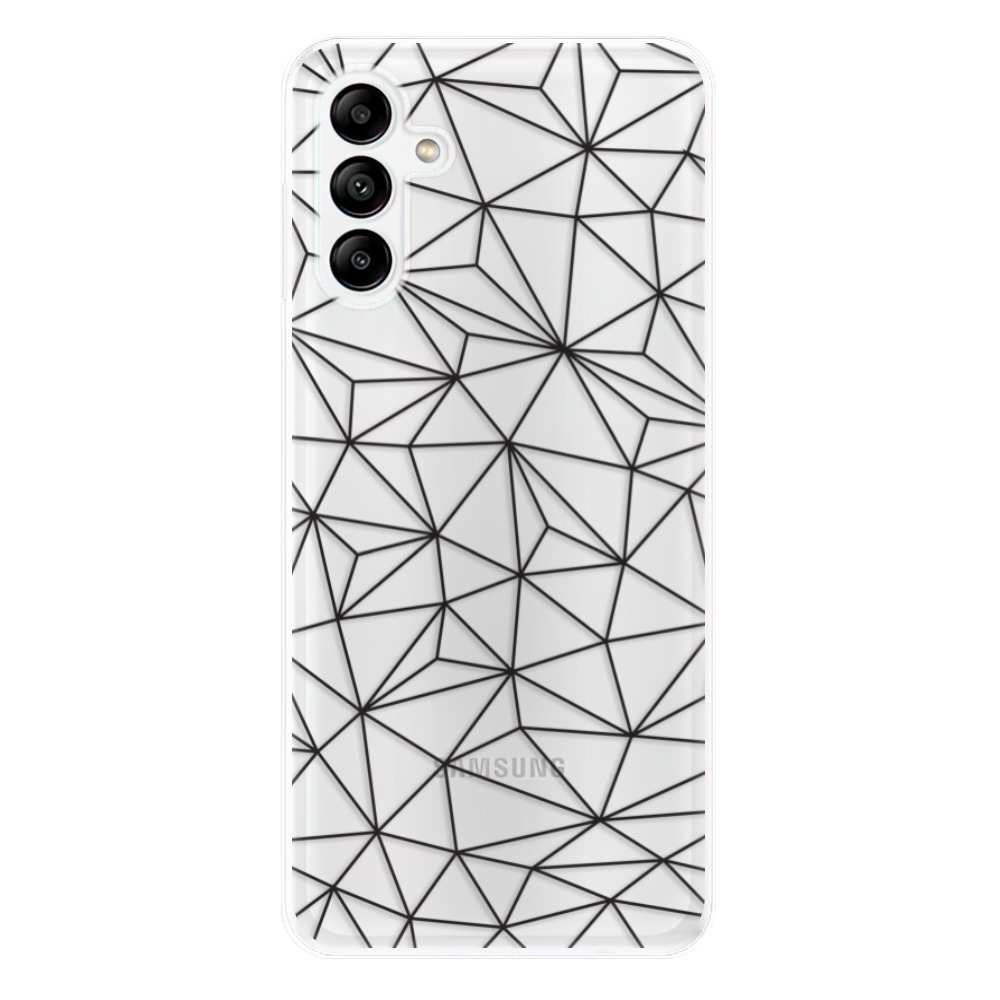 Odolné silikonové pouzdro iSaprio - Abstract Triangles 03 - black - Samsung Galaxy A04s