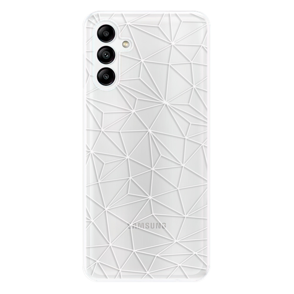 Odolné silikonové pouzdro iSaprio - Abstract Triangles 03 - white - Samsung Galaxy A04s