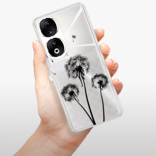 Silikonové pouzdro iSaprio - Honor 90 5G - Three Dandelions black