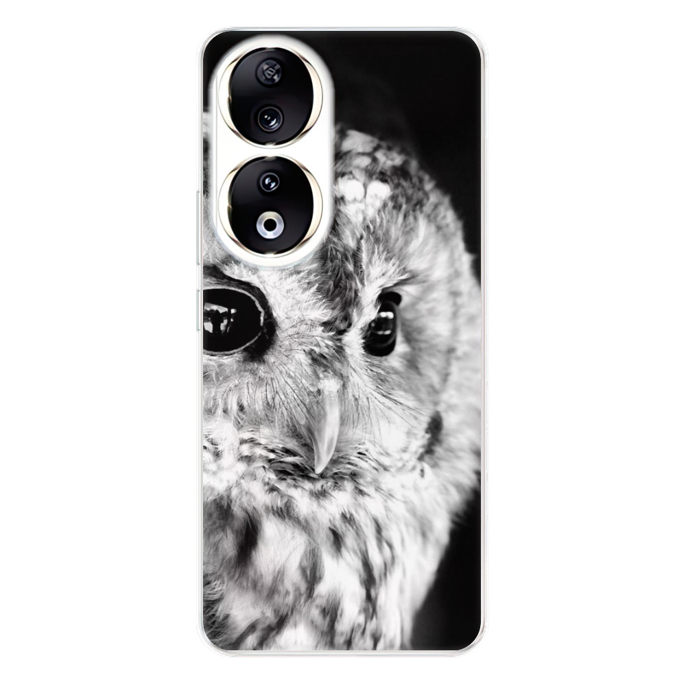 Odolné silikonové pouzdro iSaprio - BW Owl - Honor 90 5G