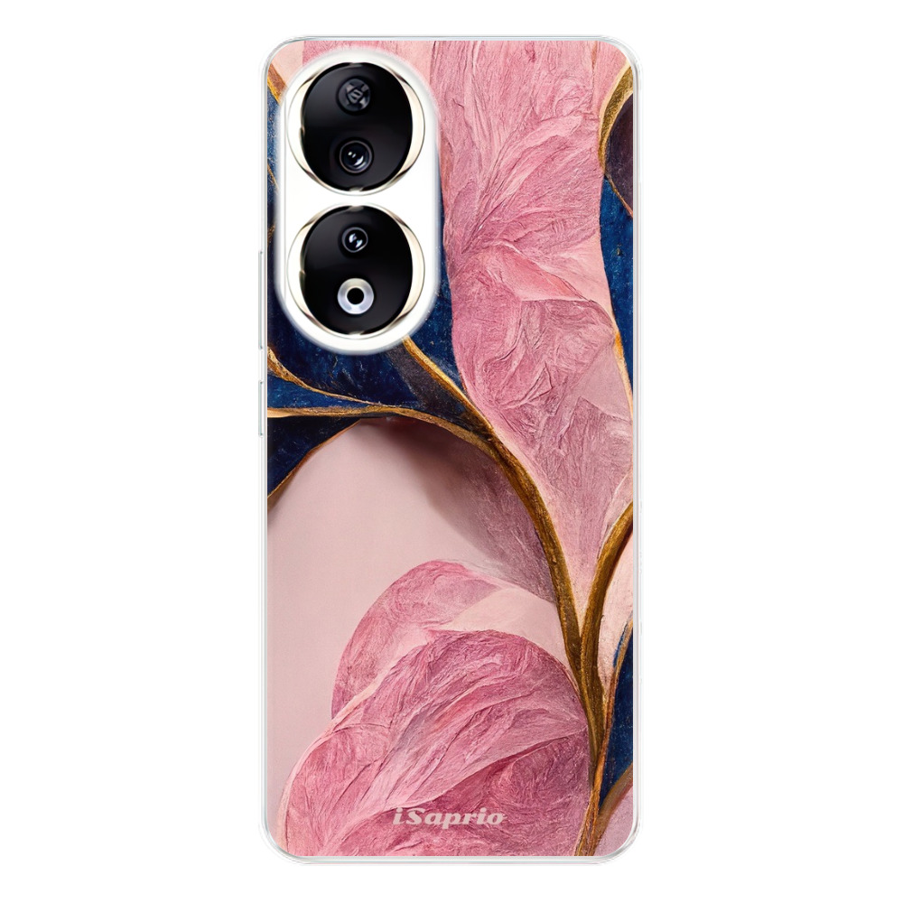 Odolné silikonové pouzdro iSaprio - Pink Blue Leaves - Honor 90 5G