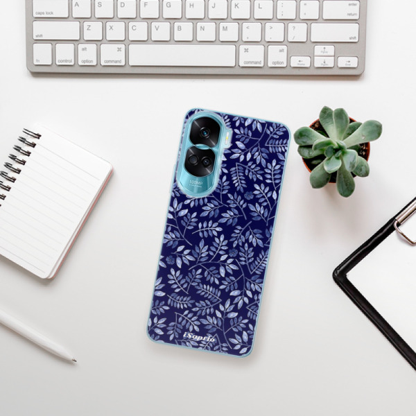 Silikonové pouzdro iSaprio - Honor 90 Lite 5G - Blue Leaves 05