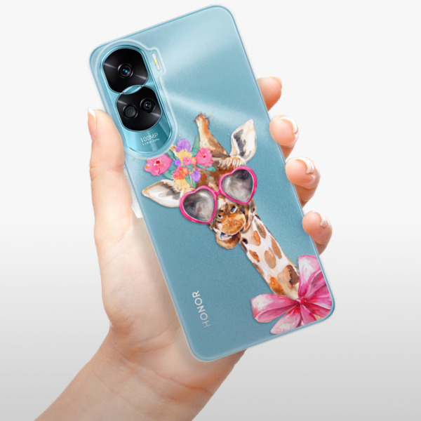 Silikonové pouzdro iSaprio - Honor 90 Lite 5G - Lady Giraffe