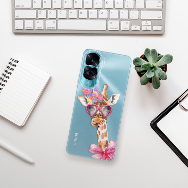 Silikonové pouzdro iSaprio - Honor 90 Lite 5G - Lady Giraffe