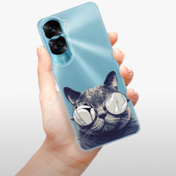 Silikonové pouzdro iSaprio - Honor 90 Lite 5G - Crazy Cat 01
