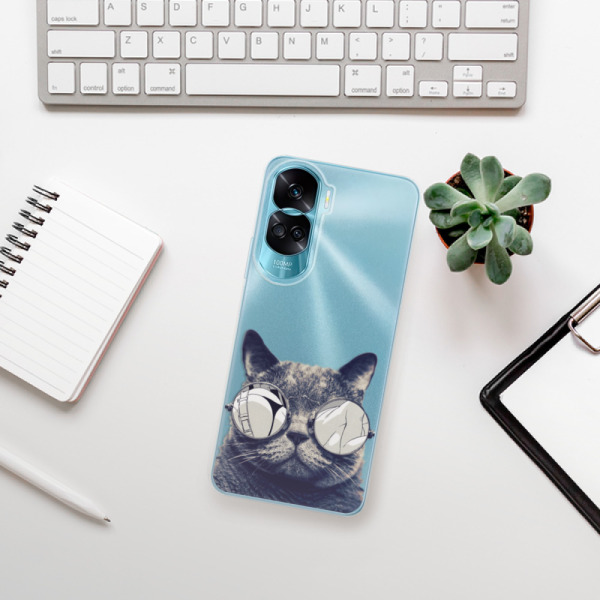 Silikonové pouzdro iSaprio - Honor 90 Lite 5G - Crazy Cat 01