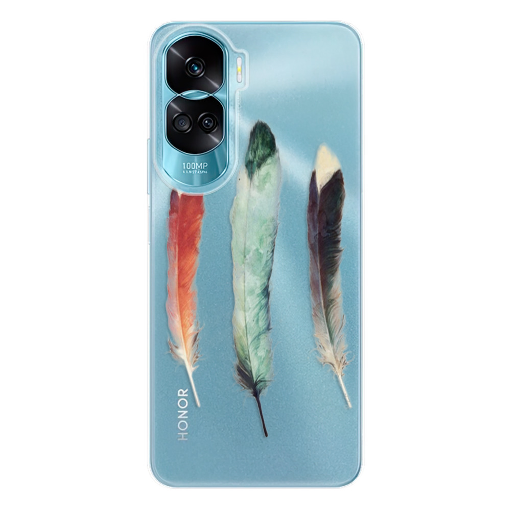 Odolné silikonové pouzdro iSaprio - Three Feathers - Honor 90 Lite 5G