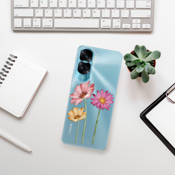 Silikonové pouzdro iSaprio - Honor 90 Lite 5G - Three Flowers