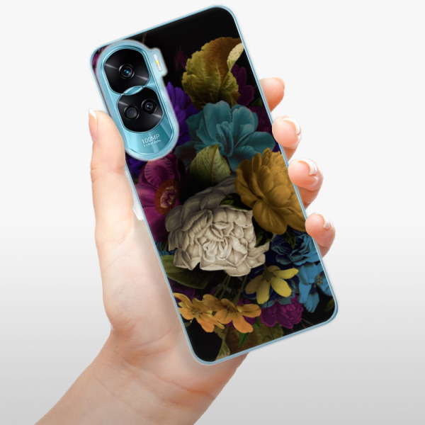 Silikonové pouzdro iSaprio - Honor 90 Lite 5G - Dark Flowers